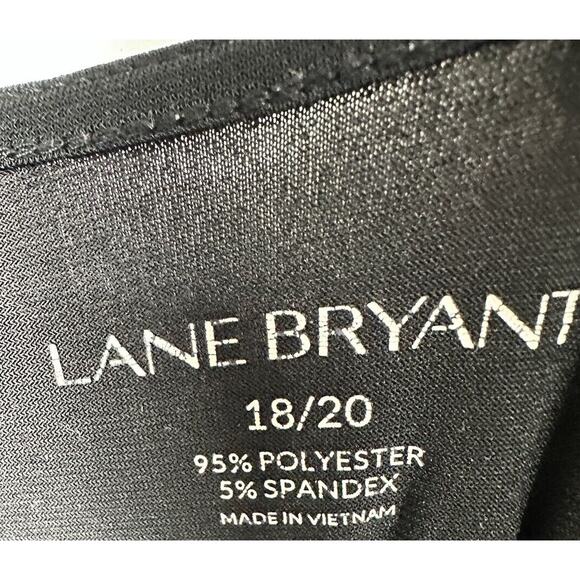 Lane Bryant Ruched Top Black Slinky Lightweight Fitted Blouse Women’s Size 18/20 - Picture 3 of 4